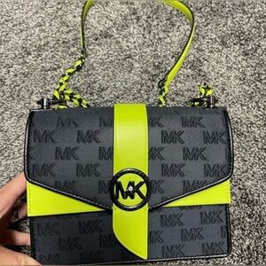 New Michael Kors Greenwich black/green crossbody